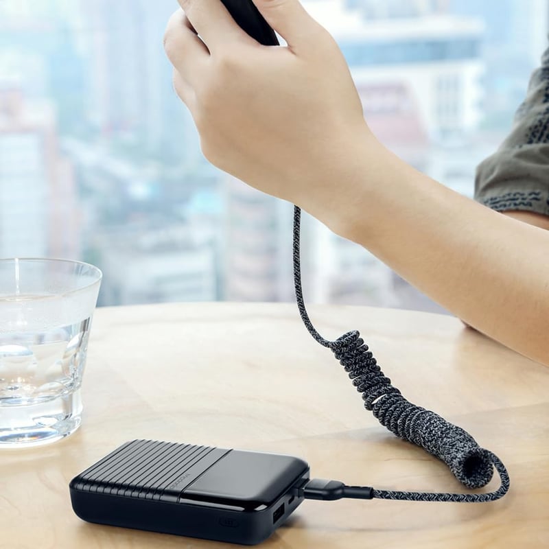 AICase USB Type-C spirál kábel, töltés és adatátvitel, Huawei Mate 9, MacBook, iPad Pro