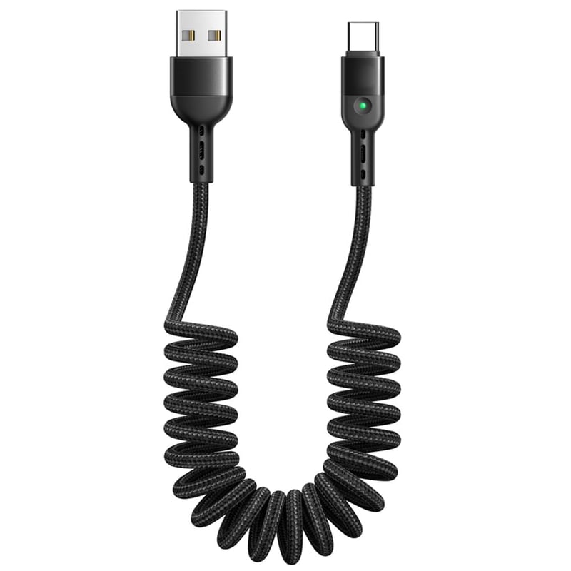 AICase USB Type-C spirál kábel, töltés és adatátvitel, Huawei Mate 9, MacBook, iPad Pro