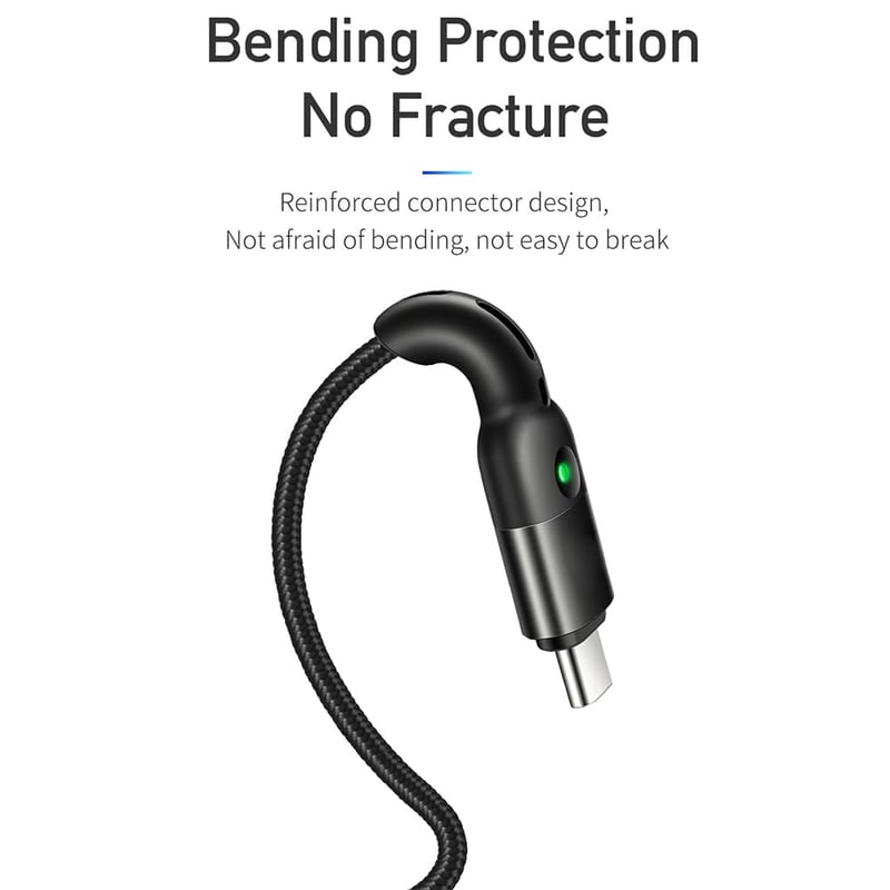 AICase USB Type-C spirál kábel, töltés és adatátvitel, Huawei Mate 9, MacBook, iPad Pro