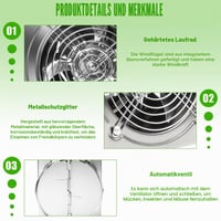 Aicharynic 150 mm odťahový ventilátor so spätnou klapkou, 525 m³/h tichý nástenný ventilátor s EÚ zástrčkou, kovové telo, do kúpeľne, kuchyne, garáže, pivnice 3