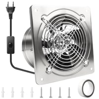 Aicharynic 150 mm odťahový ventilátor so spätnou klapkou, 525 m³/h tichý nástenný ventilátor s EÚ zástrčkou, kovové telo, do kúpeľne, kuchyne, garáže, pivnice 1