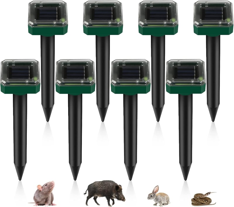 Aicharynic 8 db Napelemes Vakond Riasztó IP65 Kerthez Ultrahanggal