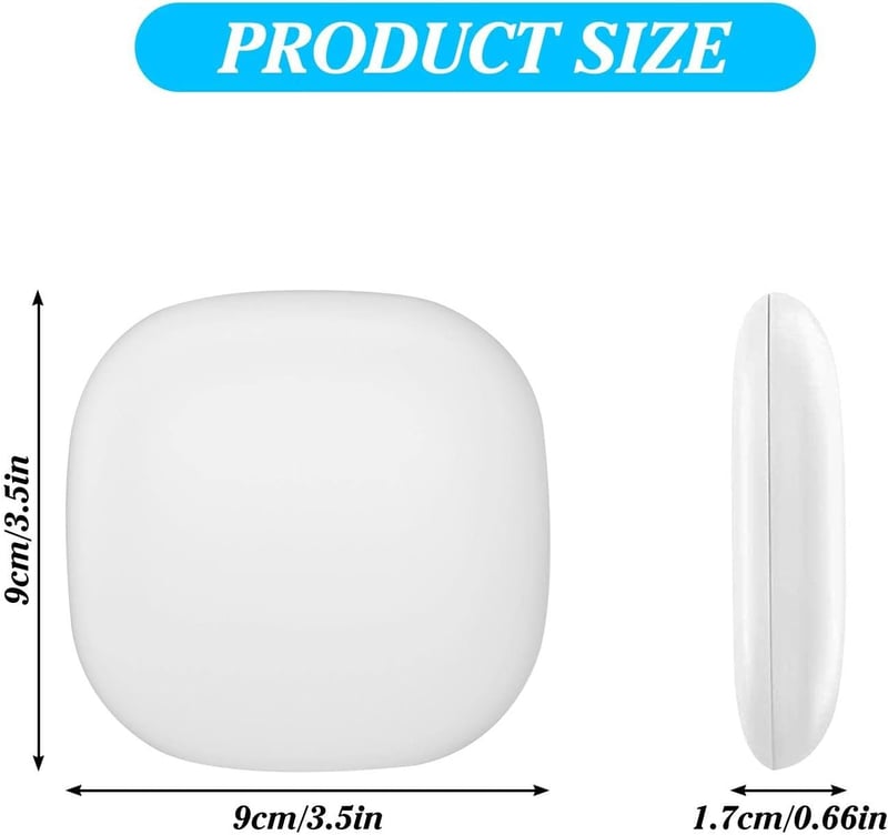 Aicharynic LED Kompakt Tükör 1X/10X Nagyítással - Fehér Kozmetikai Smink Tükör Szabályozható Fénnyel, USB Tölthető, Összecsukható Utazó Tükö