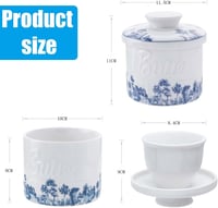 Aicharynic vintage porcelán vajtartó fedéllel 2