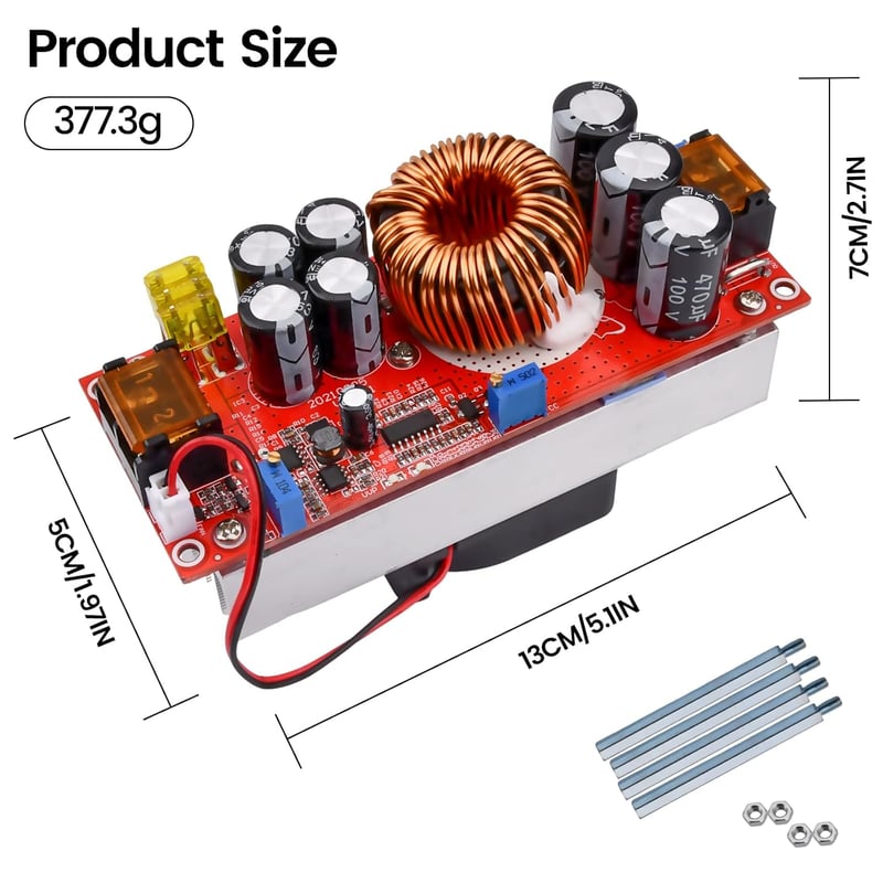 Aideepen 1800W 40A DC-DC Feszültségnövelő Konverter - 12-60V-ról 12-90V-ra, Állandó Teljesítményű Tápmodul Elektronikai Projektekhez