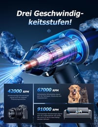Aidisy AD35 elektromos porfúvó – 100 000 RPM, 9000 mAh, 3 fokozat, LED 3