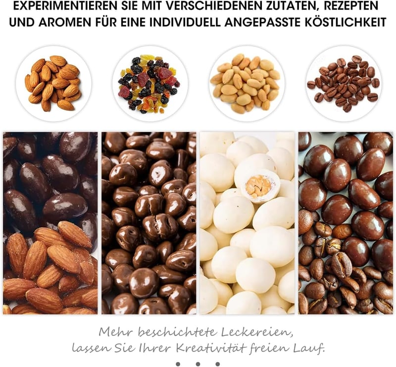 Aieve Snack Coater Csokoládé Mandula Feldolgozó 4,73L