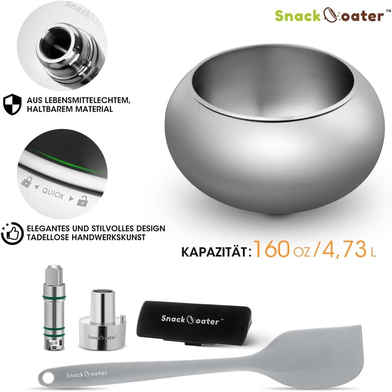 Aieve Snack Coater Csokoládé Mandula Feldolgozó 4,73L