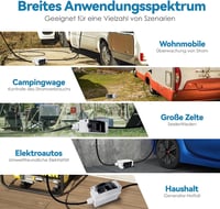 AIFIZO Hordozható Digitális Áramfogyasztásmérő 230V KWH Mérő Lakóautóhoz Elektromos Autóhoz Háztartáshoz Gumikábellel 3