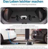 AIFIZO Hordozható Digitális Áramfogyasztásmérő 230V KWH Mérő Lakóautóhoz Elektromos Autóhoz Háztartáshoz Gumikábellel 7