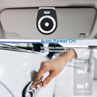 Kit hands-free Bluetooth 5.0 Aigital pentru parasolar auto, cu pornire automată prin senzor de vibrații și control vocal Siri în limba germană 4