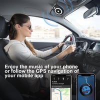 Kit hands-free Bluetooth 5.0 Aigital pentru parasolar auto, cu pornire automată prin senzor de vibrații și control vocal Siri în limba germană 5