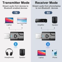 Aigolink Bluetooth adapter TV-hez, 2 az 1-ben adó-vevő, 3.5mm jack, autóhoz 2