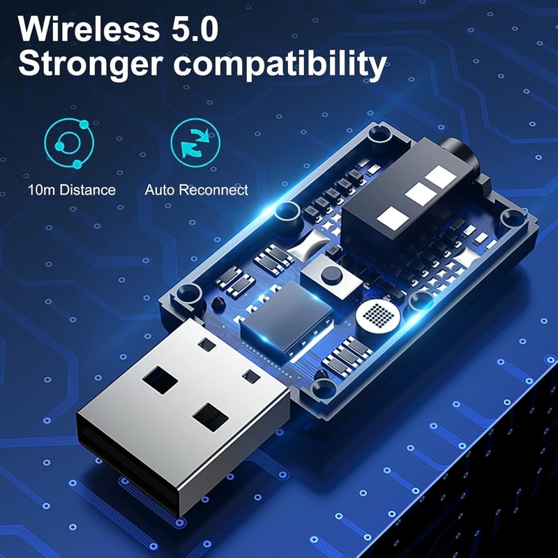 Aigolink Bluetooth adapter TV-hez, 2 az 1-ben adó-vevő, 3.5mm jack, autóhoz