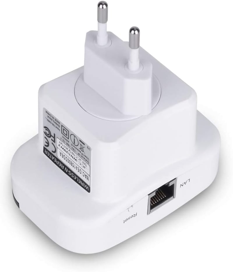 aigolink WiFi Jelerősítő 300 Mbps - Fehér Vezeték Nélküli Repeater Ethernet Porttal, WPS Gombbal, AP Móddal, Kompakt Dizájnnal és Kikapcsolh