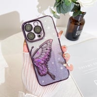 AIGOMARA Csillogó Tok iPhone 15 Pro Max-hoz, 3D Pillangó Mintás Folyékony Homokos Védőtok Kameravédelemmel, Vékony TPU Bumper 2