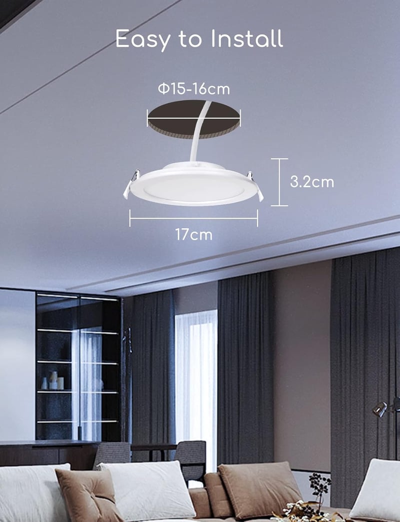 Aigostar 12W LED beépíthető spotlámpa 820lm dimmelhető meleg-hideg fehér 3000-6500K