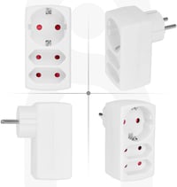 Aigostar 3-as Elosztó Adapter Gyermekzárral - Hordozható Többes Konnektor Aljzat Bővítő 3