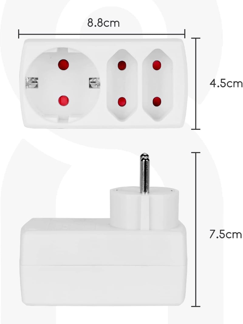 Aigostar 3-as Elosztó Adapter Gyermekzárral - Hordozható Többes Konnektor Aljzat Bővítő