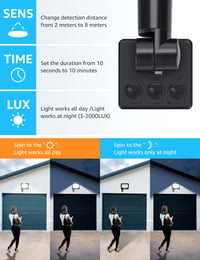 Aigostar 50W LED reflektor so senzorom pohybu, exteriérový, 4600 lm, 6500K studená biela, IP65 vodoodolný, osvetlenie do záhrady, garáže a na dvor, 2 ks 6