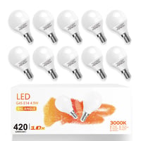 LED žiarovka Aigostar E14, 5W, teplá biela 3500K, 400 lúmenov, uhol vyžarovania 230°, bez blikania, balenie 10 ks, energetická trieda A+ 1
