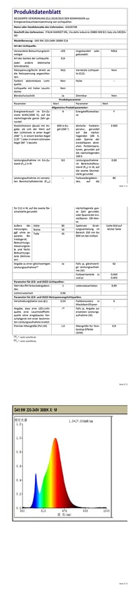 LED žiarovka Aigostar E14 G45 9W (náhrada za 62W), teplá biela 3000K, 840 lúmenov, CRI>80, nestmievateľná, energeticky úsporná, 5 ks 9