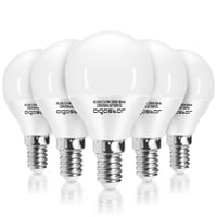 LED žiarovka Aigostar E14 G45 9W (náhrada za 62W), teplá biela 3000K, 840 lúmenov, CRI>80, nestmievateľná, energeticky úsporná, 5 ks 1