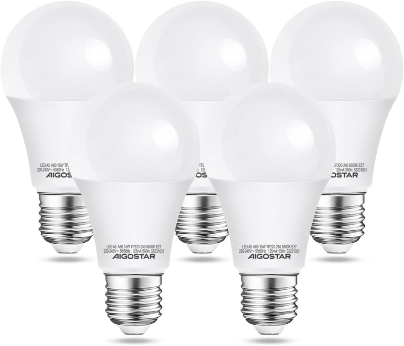 Aigostar LED A5 A60 Big Angel E27 Hideg Fehér Izzó 15W - Energiatakarékos Irodai Világítás, Nagy Fényerejű Lámpa