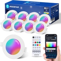 Aigostar Smart LED beépíthető spotlámpa RGB, Bluetooth Mesh, Alexa, 3W - 8 db 1