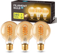 Aigostar LED E27 4W G80 Vintage Edison izzó meleg fehér 1800K 3db 1