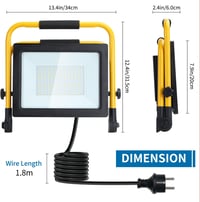 Aigostar LED Építkezési Reflektor 100W 8800LM - Vízálló Munkalámpa Kábellel, Műhelyhez, Építkezéshez, Garázsba, 6500K Nappali Fehér Fény, Ho 6