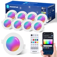 Aigostar Smart LED vstavané bodové svietidlo RGB, Bluetooth Mesh, Alexa, 3W - 8 ks 2