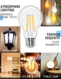 Inteligentná WiFi LED žiarovka Aigostar E27 6W Vintage Edison so stmievaním, 2700K-6500K, kompatibilná s Alexa a Google Assistant, priehľadná, 1 ks 5