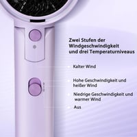 Aigostar Utazási Hajszárító - 2100W Ion Technológia, 3 Hőfokozat/2 Sebesség, Túlmelegedés Elleni Védelem, Lila, Tárolótáskával 3