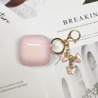 AIIEKZ AirPods 4 (2024) szilikon tok pillangó kulcstartóval - rozéarany 5