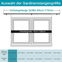 Aiitomg Fekete Függönyrúd 84-150 cm, 25 mm Átmérőjű Állítható Tartóval 2