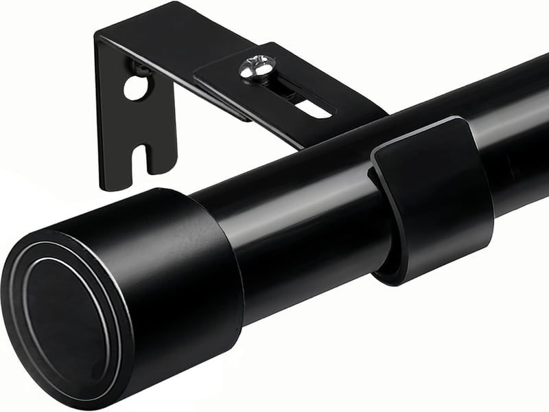 Aiitomg Fekete Függönyrúd 84-150 cm, 25 mm Átmérőjű Állítható Tartóval