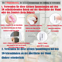 Aiitomg Kihúzható Függönyrúd Szett 4 db - Fehér, 40-70 cm, Ablakra, Konyhába, Szekrényre, DIY Projektekhez, Max 600g Terhelhetőség 5