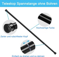 Aiitomg Zuhanyfüggöny Rúd Fúrás Nélkül 85-265cm Fehér Állítható 4