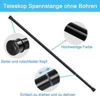 Aiitomg Teleszkópos Függönykarnis Fúrás Nélkül 73-175 cm Fekete 5