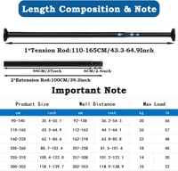Aiitomg Teleszkópos Függönyrúd 300-355 cm - Fúrás Nélküli, Fehér, 32 mm Átmérőjű Karnisrúd Fürdőszobába, Hálószobába, Szorítós Rögzítéssel 5