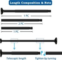Aiitomg Zuhanyfüggöny Rúd Fúrás Nélkül 85-160cm Ezüst Φ25mm 4