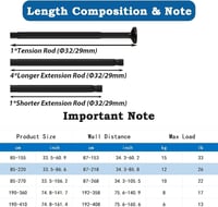 Galerie pentru perdea de duș Aiitomg fără găurire, suport telescopic cu fixare prin presiune, negru, 85-220 cm, 32 mm, pentru baie și dormitor 5
