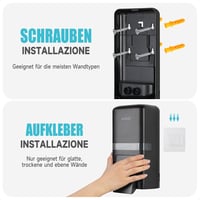 Dozator de săpun AIKE AK1008 cu montare pe perete, fără găurire, pentru uz public 4