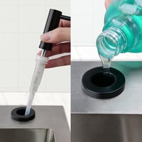 AIKE AK1052 Beépíthető Mosogatószer Adagoló 500ml - Rozsdamentes Acél Pumpás Mosogatófolyadék Adagoló Konyhai Mosogatóhoz, Fekete - Black 3