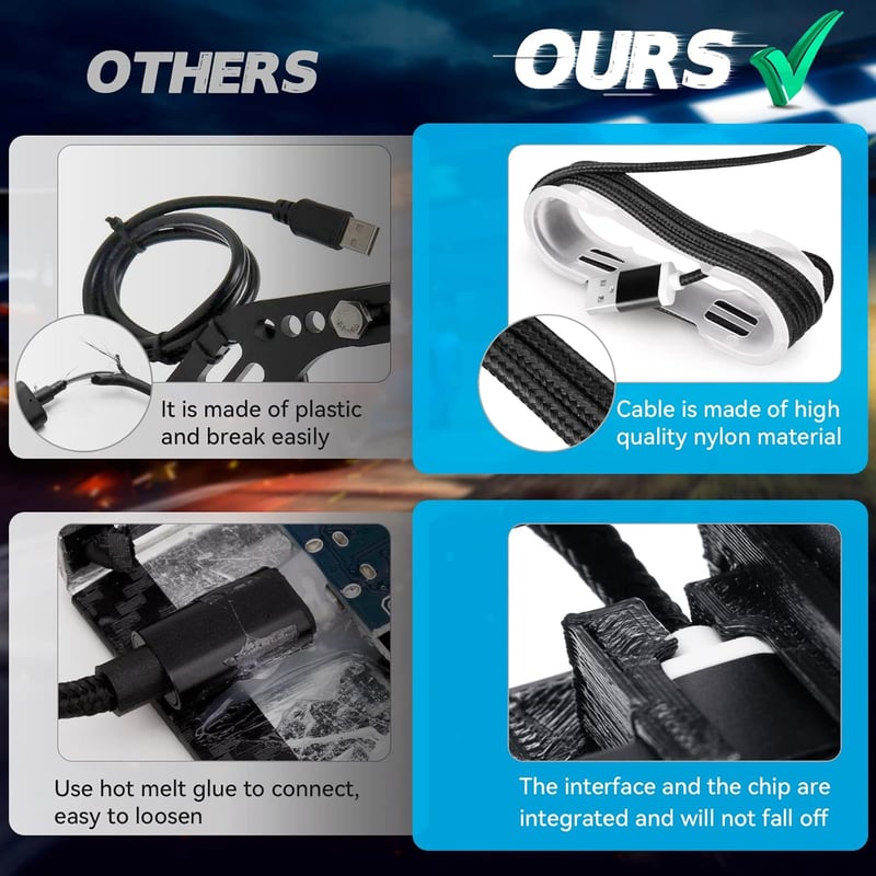 aikeec 64Bit USB Kézifék PC Versenyhez Rögzített Alappal, Kék - G25 G27 G29 G920 Kompatibilis