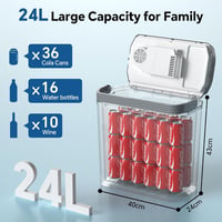 Aikku 24 Literes Hűtődoboz Autóba 12V/230V - Hűtő-Melegítő Mini Hűtőszekrény Eco és Max Üzemmóddal Otthonra, Kempingezéshez, Fesztiválokra,  4