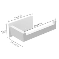 Suport pentru hârtie igienică Aikzik alb din oțel inoxidabil, cu montare fără găurire, adeziv pentru baie 6