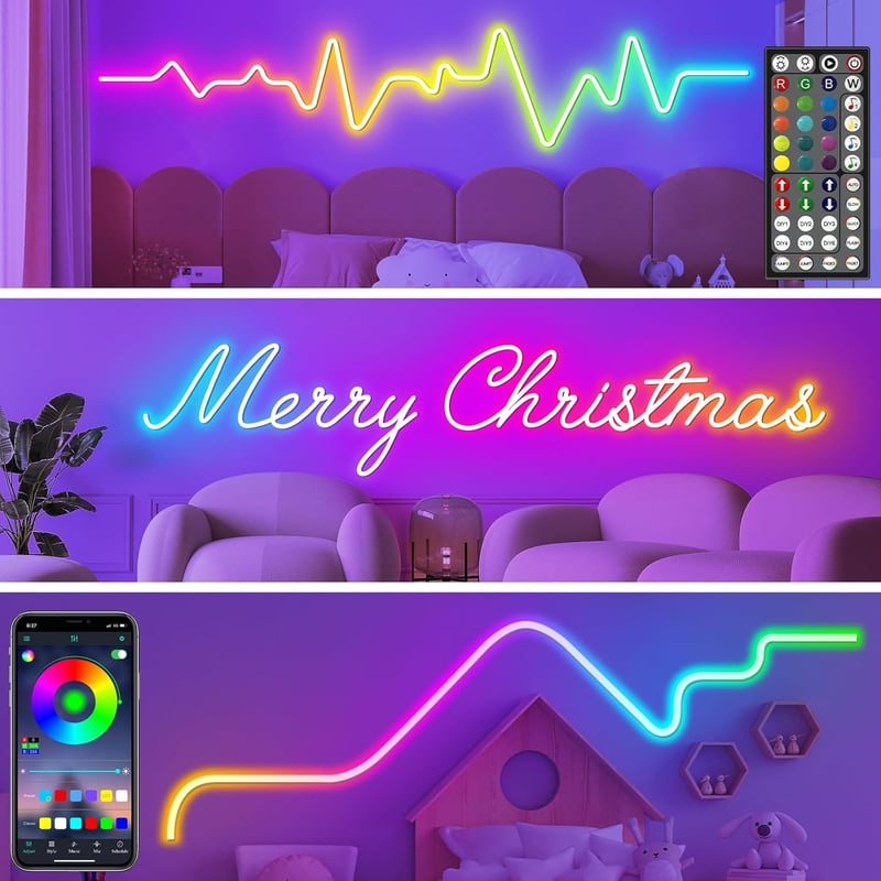AILBTON 30m LED Neon Rope Light RGB App/Távirányító Vezérlés Flexibilis