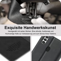 Kožené vyklápacie puzdro Ailicici pre Huawei P30 Lite s RFID blokovaním, držiakom na karty, stojanom a ochrannou fóliou, nárazuvzdorné puzdro typu holster 5